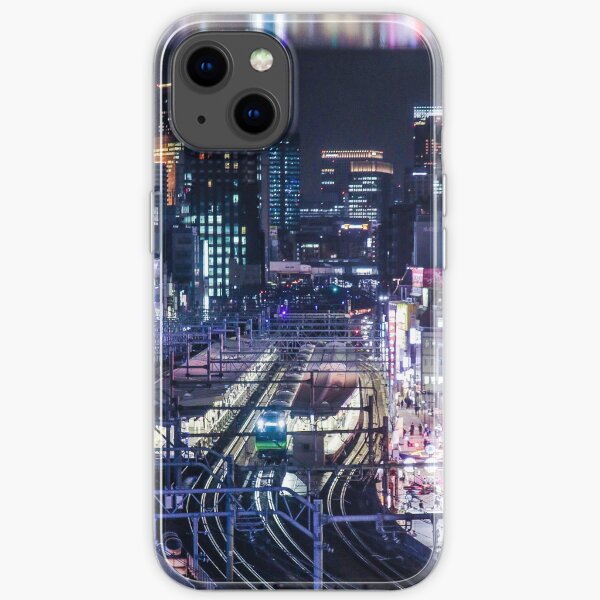 Tokyo Trains at Night iPhone Soft Case