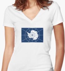 Flag of the Antarctic Treaty Women's Fitted V-Neck T-Shirt