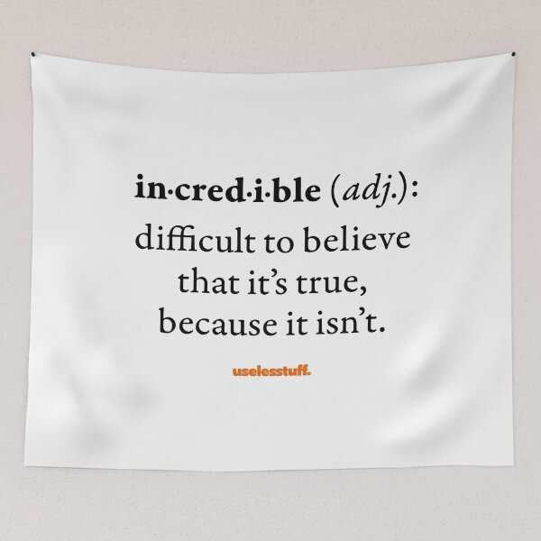 Item preview, 16663-01-BLT - Diccionario Uselesstuff® - Increíble - Increíble (Negro) designed and sold by Uselesstuff.