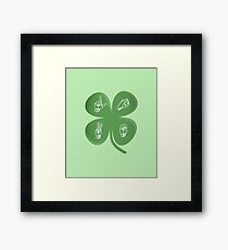 ASL LOVE Four Leaf Clover American Sign Language Framed Print