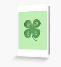 ASL LOVE Four Leaf Clover American Sign Language Greeting Card