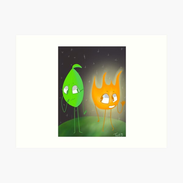 Firey y Leafy - Bfb Lámina artística