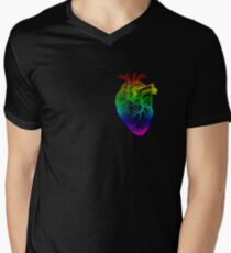 Rainbow Heart Men's V-Neck T-Shirt