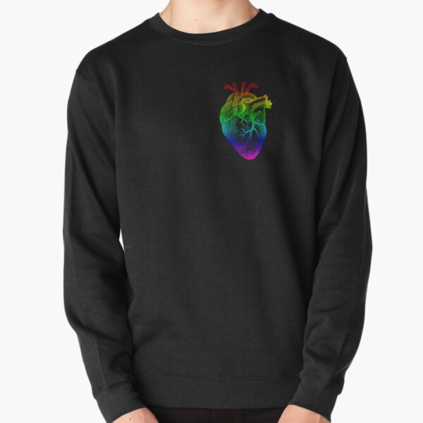 Rainbow Heart Pullover Sweatshirt