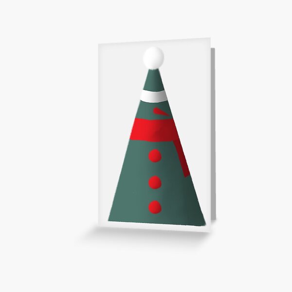 Snowman in Tree Green Greeting Card