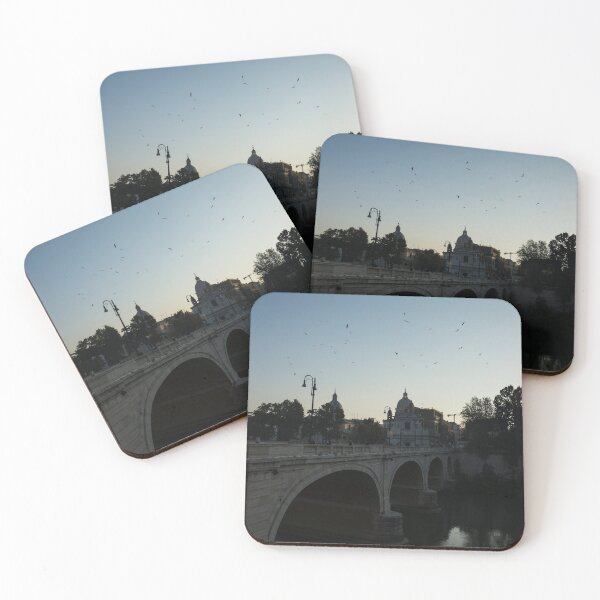 Item preview, Morning in Rome - Cavour Bridge and Seagulls in Flight  designed and sold by Georgia Mizuleva.