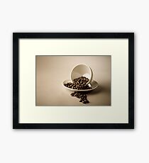 Cup and Coffee Beans Framed Print