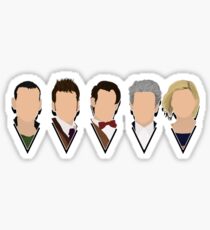 5 Modern Doctors Faces - Including 13th Doctor - Doctor Who Inspired - Series 11 Sticker