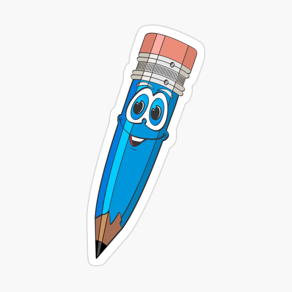 cartoon pencil with face