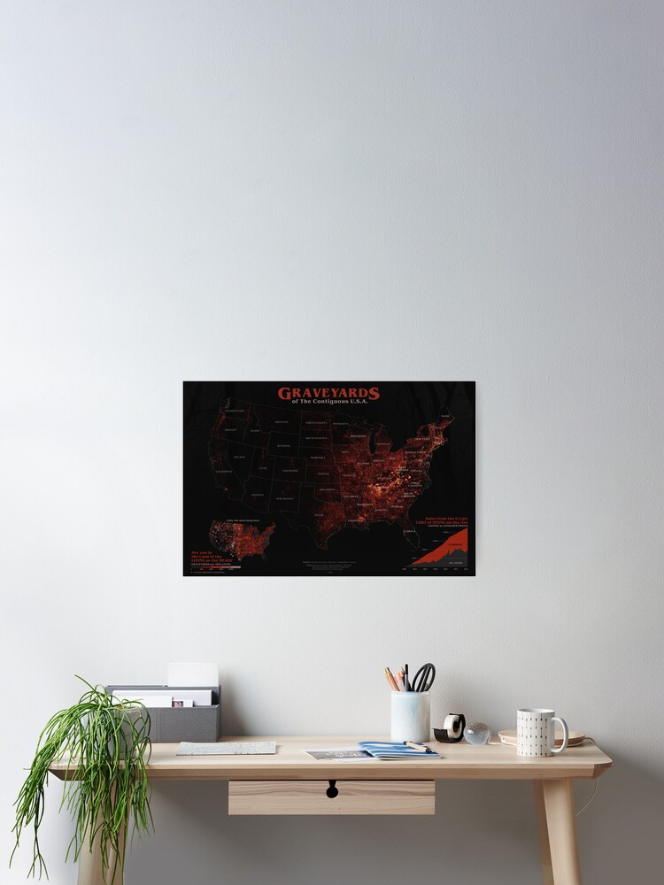 Thumbnail 2 of 3, Poster, Graveyards of USA designed and sold by jscarto.
