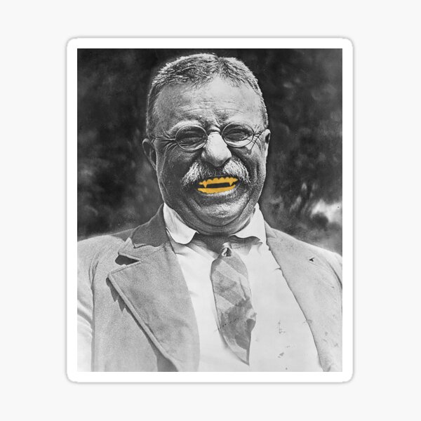 Bull Moose Gold Tooth Theodore Roosevelt Graphic Tee Sticker