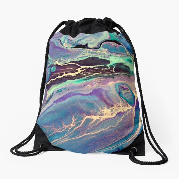 Purple Ultra Violet Modern Fluid Abstract Painting Drawstring Bag