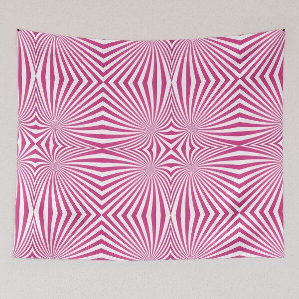 Item preview, Optical Illusion, Psychedelic, Pink & White Stripe Pattern designed and sold by Sapphire-X.