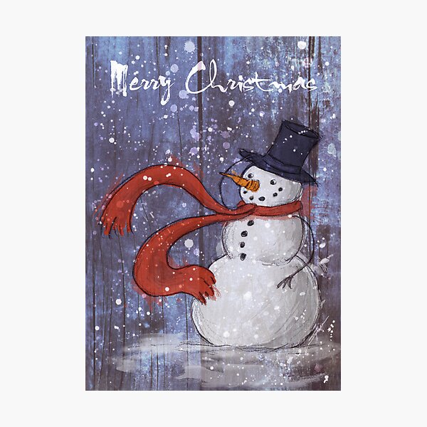 Snowy Christmas Card Photographic Print