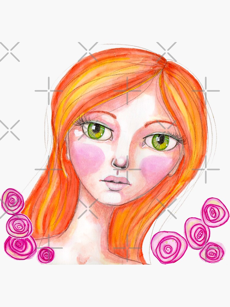 Thumbnail 3 of 3, Sticker, Just Rosy designed and sold by LittleMissTyne.