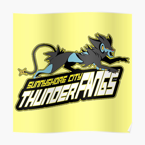 Sunnyshore City Thunder Fangs: Luxray Sports Logo Poster