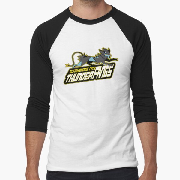 Sunnyshore City Thunder Fangs: Luxray Sports Logo Baseball ¾ Sleeve T-Shirt
