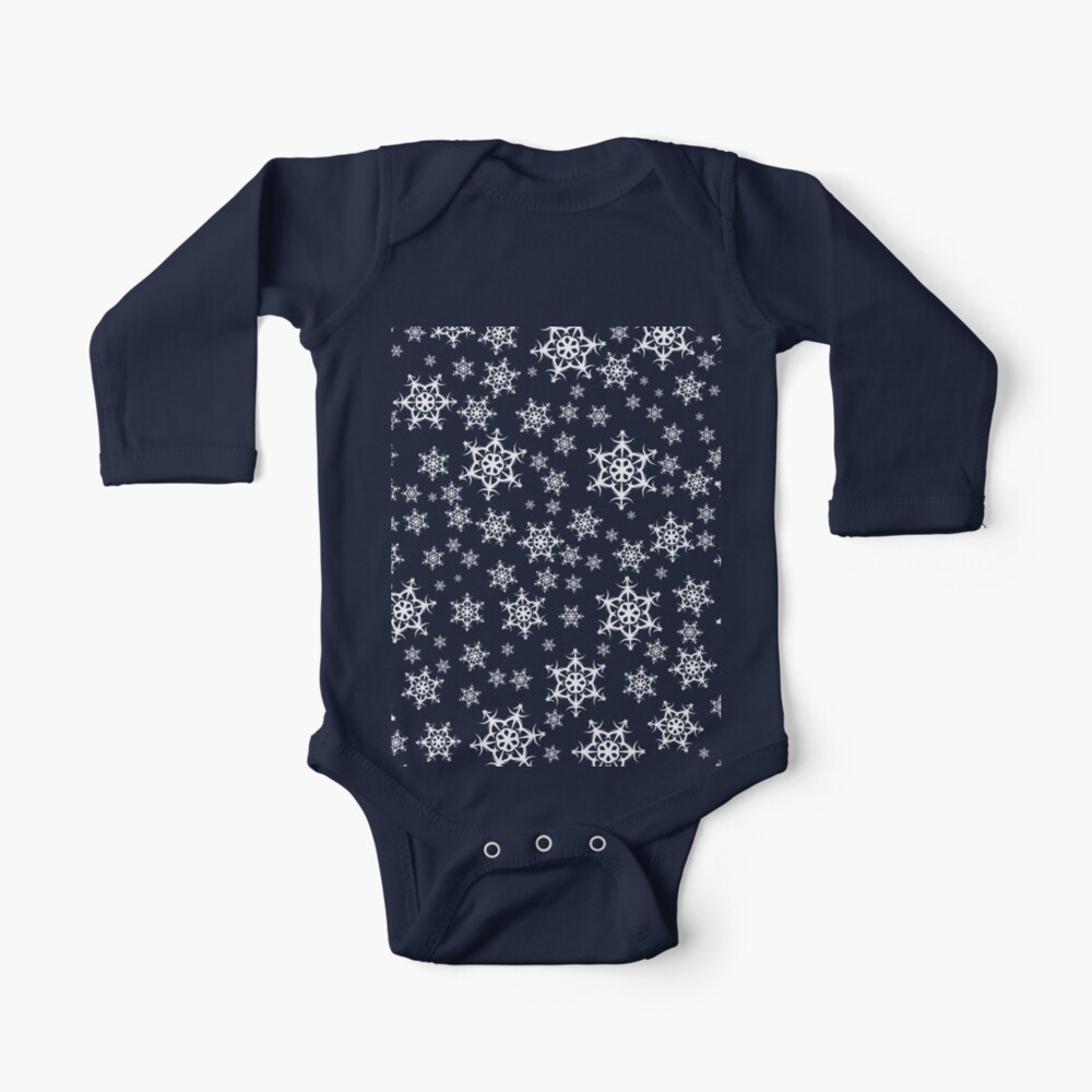 Snowflakes Pattern Winter Art Christmas New Year Gift Baby One Piece By Pbng80 Redbubble