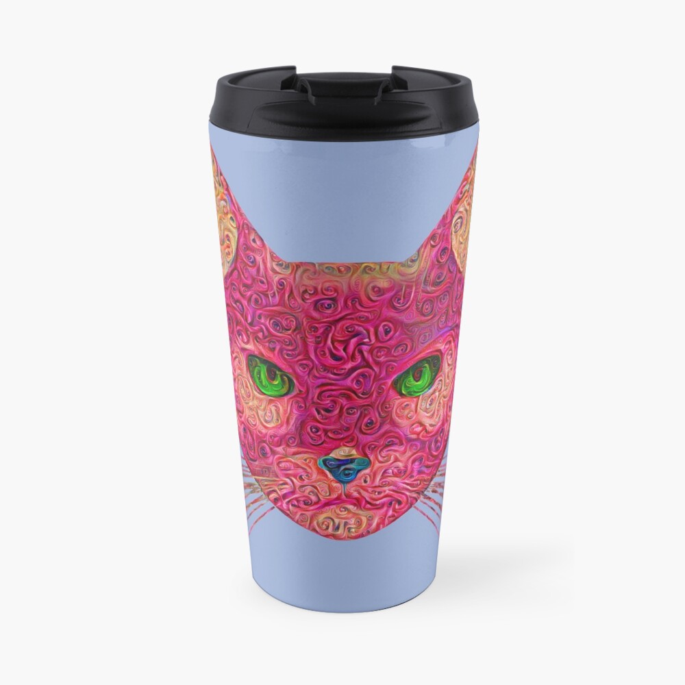 Rose Hungry Cat Travel Mug