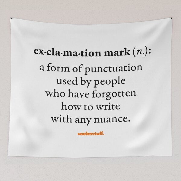 Item preview, 16667-01-BLT – Uselesstuff® Dictionary – Exclamation Mark – Nuanced (Black) designed and sold by Uselesstuff.