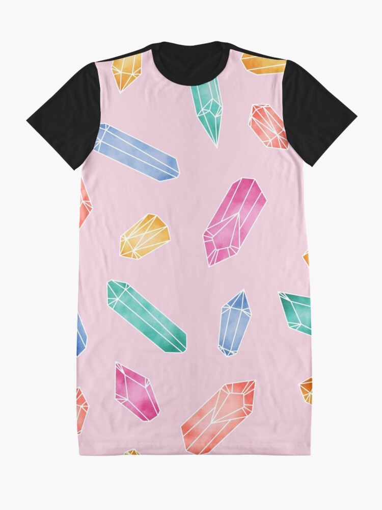 Alternate view of Crystals Pattern - Candy Pink Graphic T-Shirt Dress