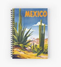 Mexico Vintage Poster Restored Spiral Notebook