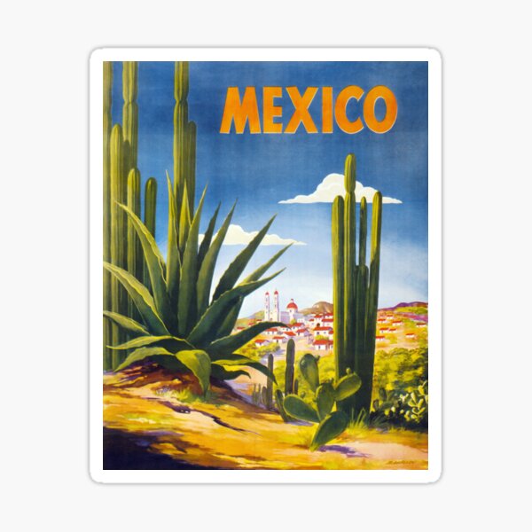 Mexico Vintage Poster Restored Sticker