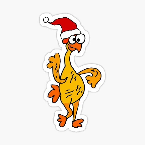 Artikel-Vorschau von Nettes Gummihuhn in Sankt-Hut Weihnachtskarikatur, designt und verkauft von Nature's Fancy.