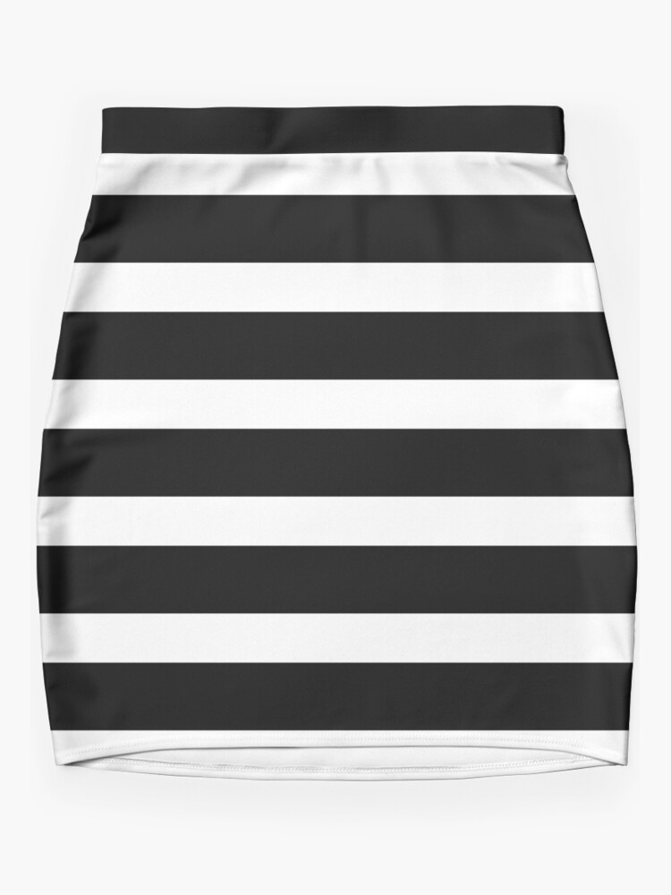 Disover Black White Striped Mini Skirt Mini Skirt
