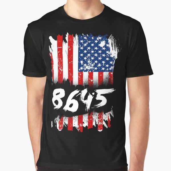 'Distressed Flag Anti Trump 8645' Anti-Trump Protest Graphic T-Shirt