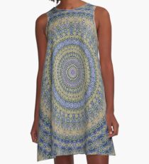 Olive blue mandala A-Line Dress