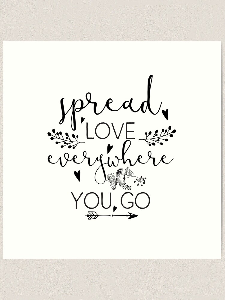 Wear love everywhere you go inspirational quotes Vector Image