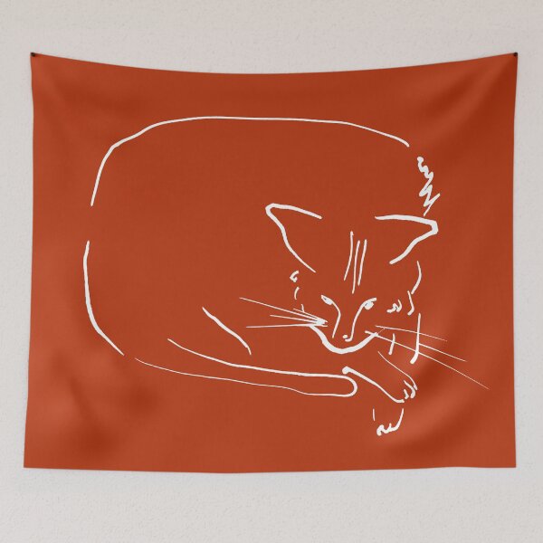 Item preview, Relaxing Cat on warm red board designed and sold by Istvan Ocztos.