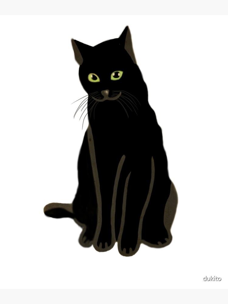 black-cat-with-green-eyes-poster-for-sale-by-dukito-redbubble