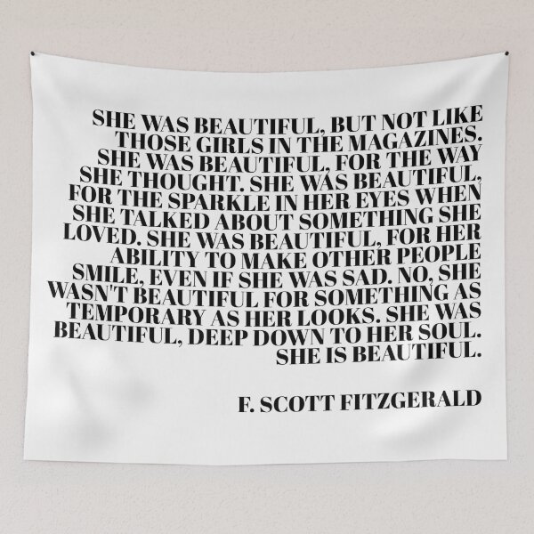 Item preview, she was beautiful - fitzgerald quote designed and sold by typutopia.