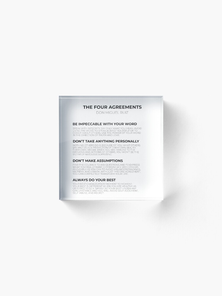 Alternate view of the four agreements Acrylic Block