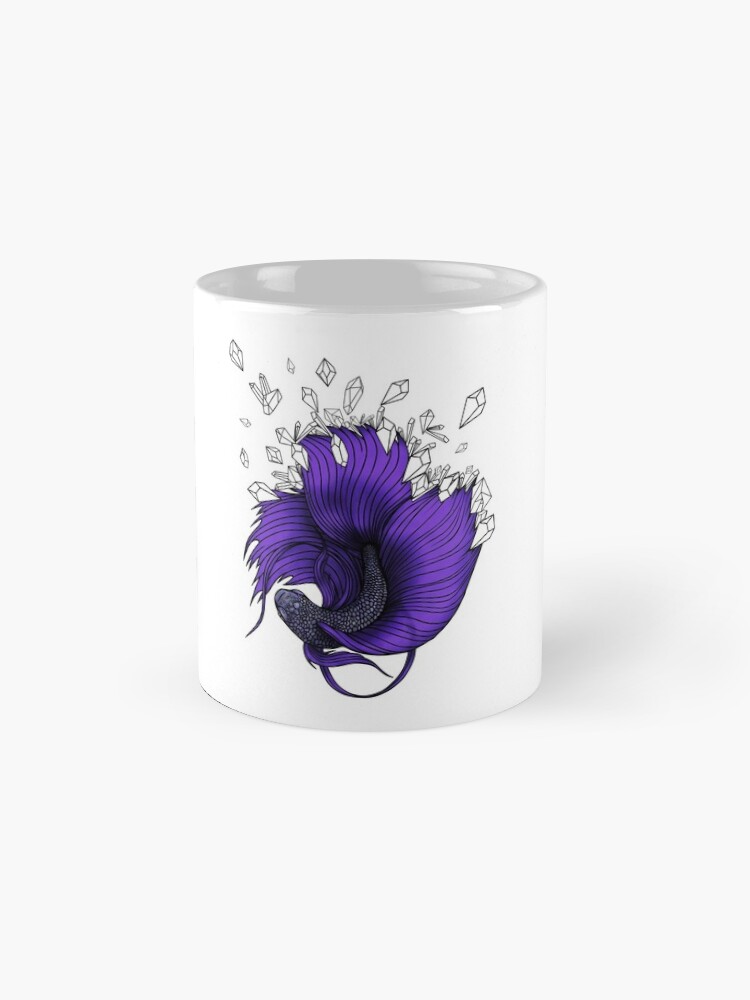 Alternate view of Purple Betta Fish with Crystals Mug
