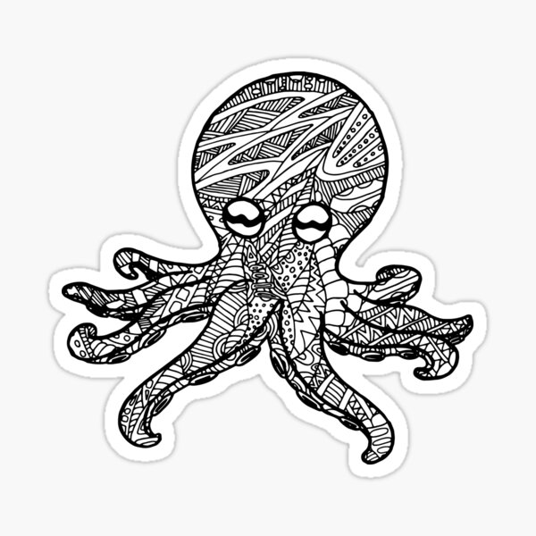 Octopus Zentangle Sticker