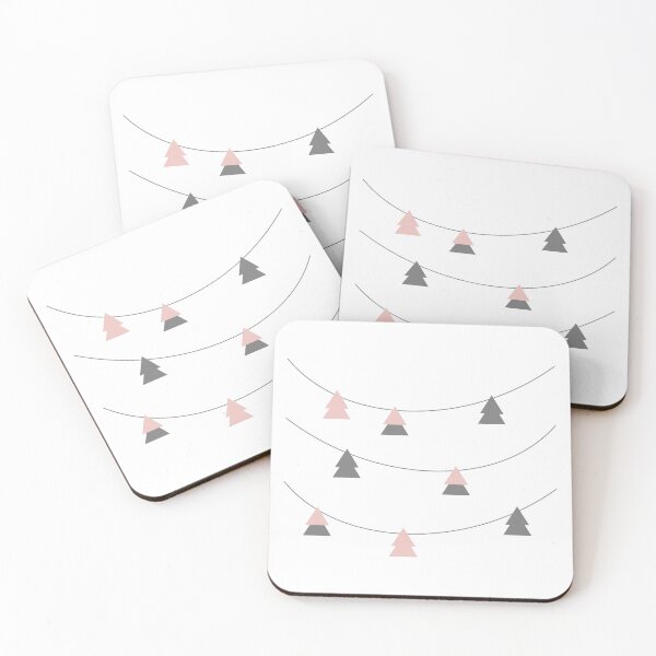 Item preview, Hanging Christmas Trees in Pink and Grey designed and sold by Jensphotos.