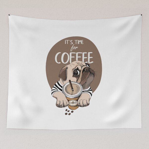 Item preview, Pug Coffee designed and sold by FlinkArt.