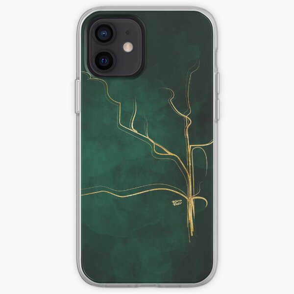 Kintsugi Emerald Green #art #decor #buyart #japanese #gold #green #kirovair #design iPhone Soft Case