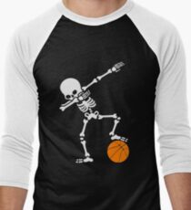 Funny Dabbing Skeleton Basketball Shirt - Perfect Dabbing Skeleton Basketball Hoodie - Women Man Kids Men's Baseball ¾ T-Shirt