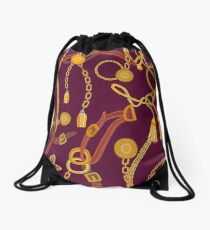 Pattern with jewelry elements. Drawstring Bag