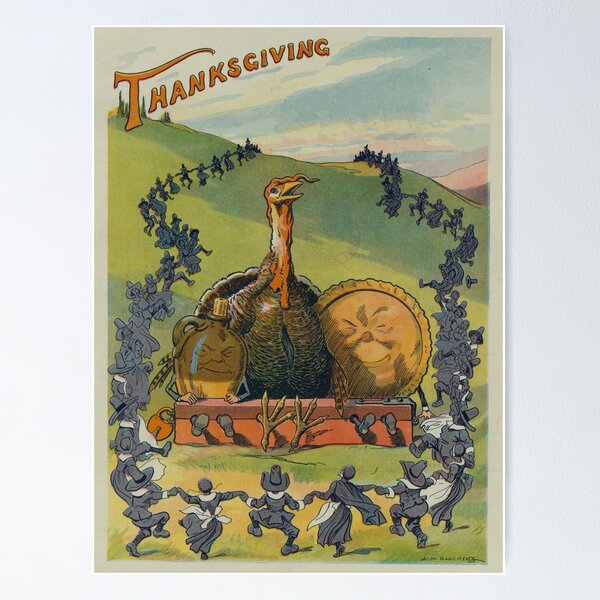 Item preview, Vintage Thanksgiving Turkey and Feast Celebration (1913) designed and sold by BravuraMedia.