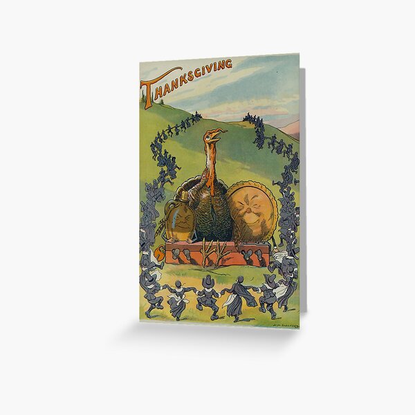 Vintage Thanksgiving Turkey and Feast Celebration (1913) Greeting Card