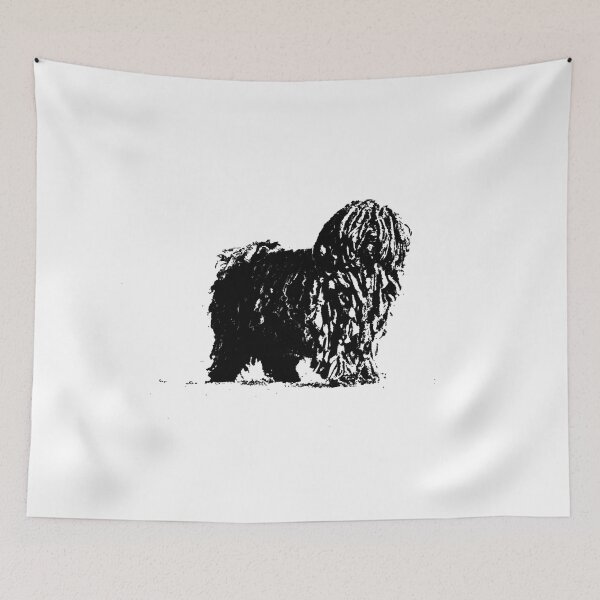 Item preview, Black Hungarian Puli Dog Drawing designed and sold by k0rry.