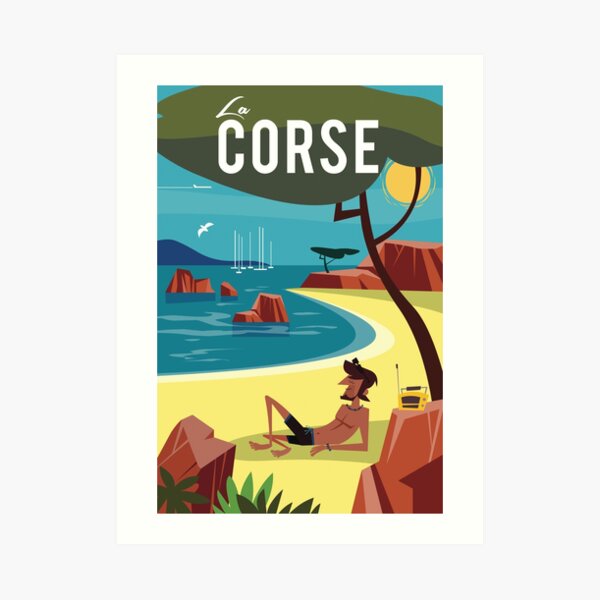 La Corse travel poster Art Print