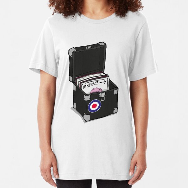 Retro Vinyl Singles Box - Mod Target Slim Fit T-Shirt