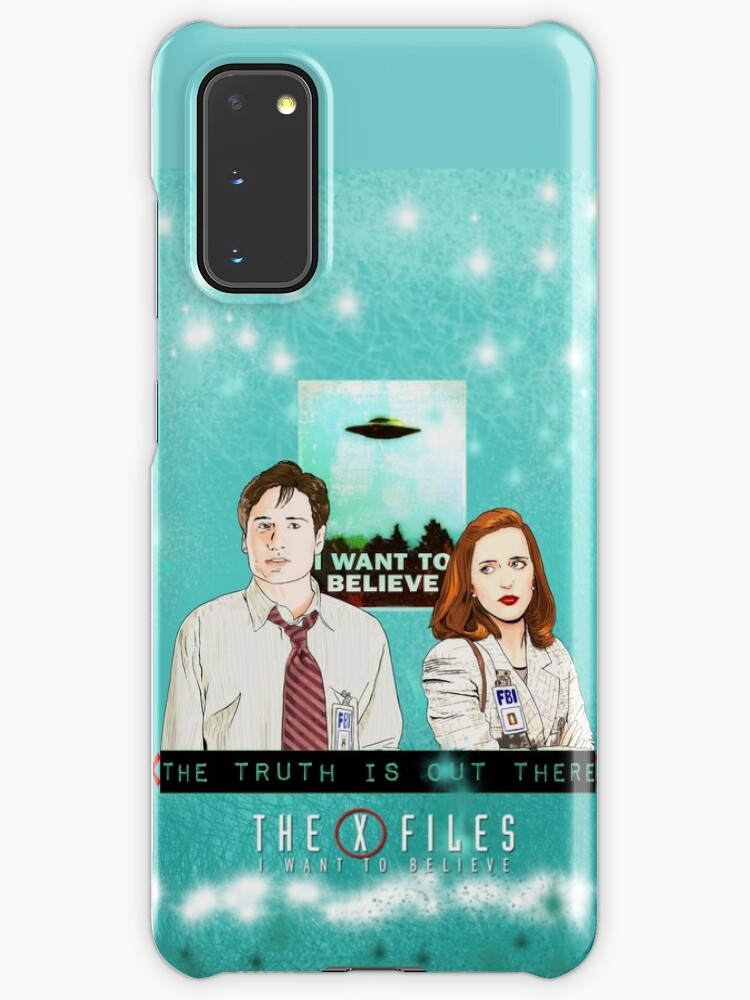 The X Files Fox Mulder And Dana Scully The Truth Is Out There Cyan Background Case Skin For Samsung Galaxy By Mimietrouvetou Redbubble