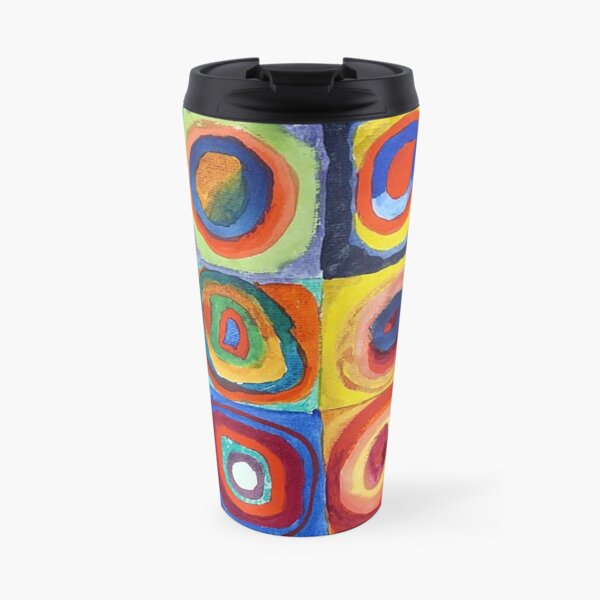 Wassily Kandinsky - Color Study, Squares with Concentric Circles - Bauhaus Art Travel Mug